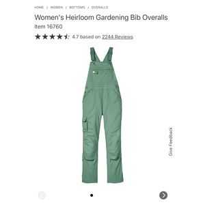 Women's Heirloom Gardening Bib Overalls worn twice